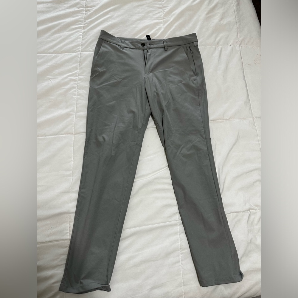 Lululemon Commission Slim-Fit Warpstreme Pants Men 33x30 Chino - Silver Drop
